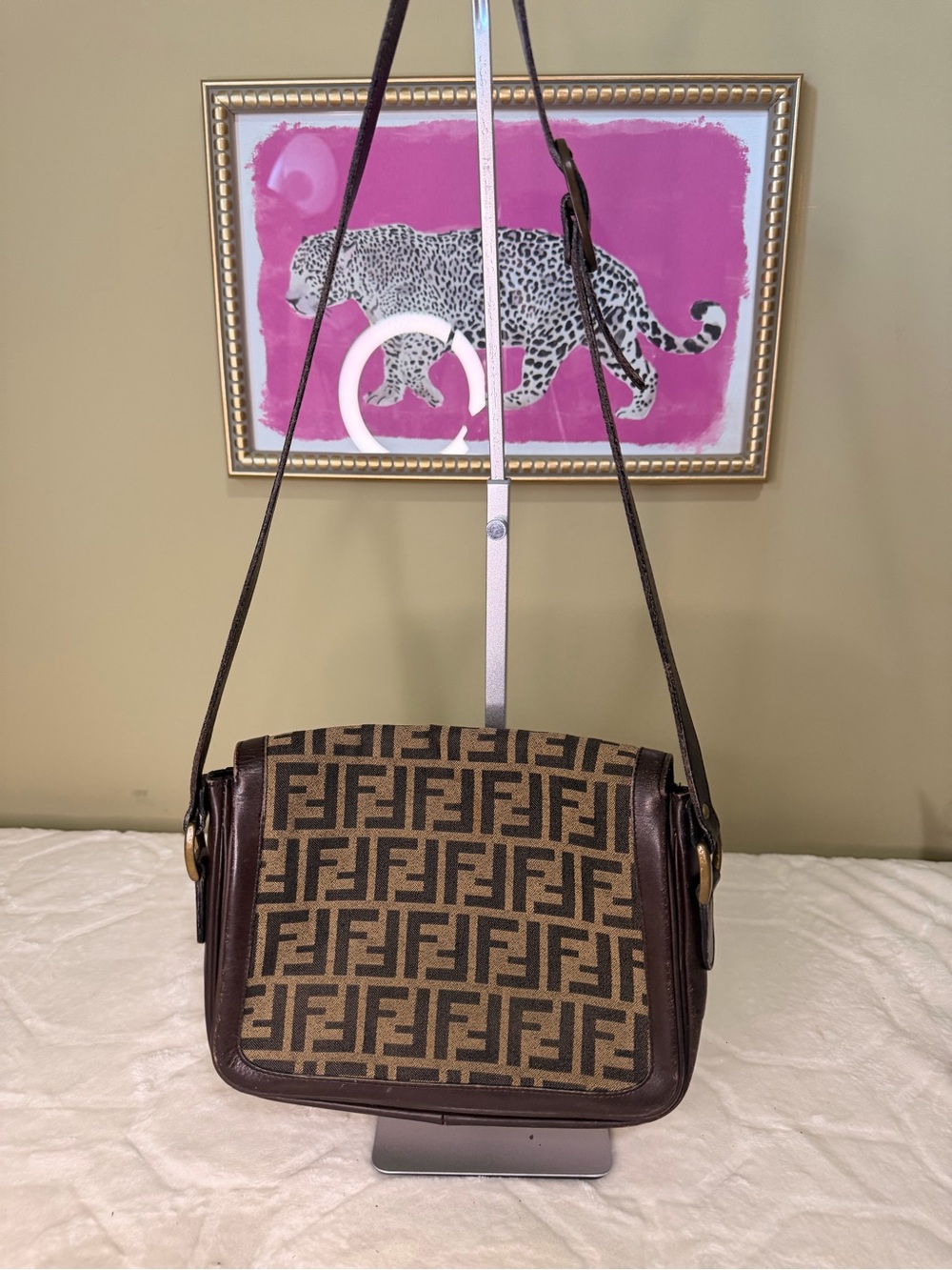 Fendi Brown Zucca Monogram Shoulder Bag